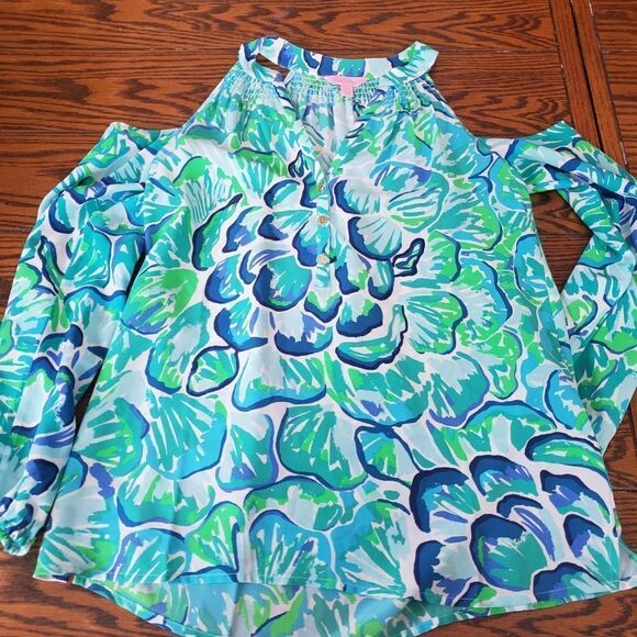 Lilly Pulitzer Sunny Shoulder Elsa Agate blouse - Picture 7 of 7